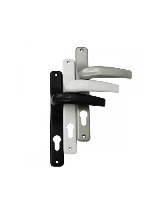 Neoxal Handgriff Fenstergriff mit Platte Silber 140/4