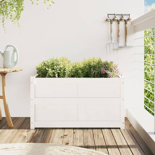 vidaXL Planter Box Wooden White 90x50x50cm.