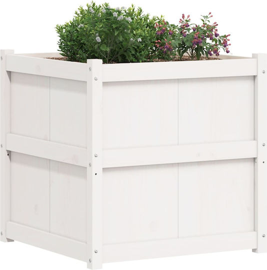vidaXL Planter Box Lemn Alb 70x70x70cm.