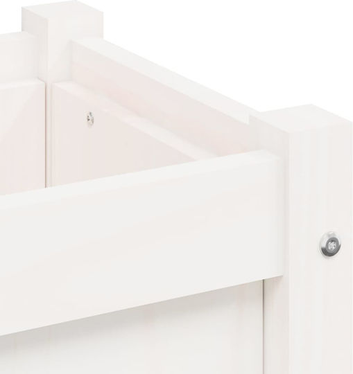 vidaXL Planter Box Wooden White 90x31x31cm.