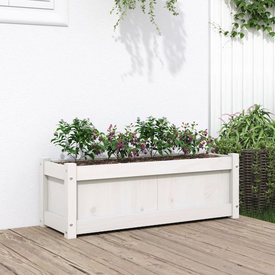 vidaXL Planter Box Wooden White 90x31x31cm.