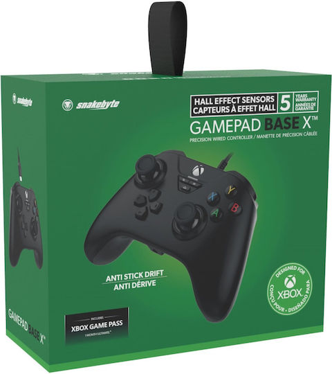 Snakebyte Base X Wired Gamepad for PC Xbox One Xbox Series Black
