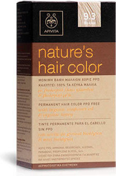 Apivita Nature's Hair Color Set Haarfarbe kein Ammoniak 9.7 Blonde Very Light Beige 50ml