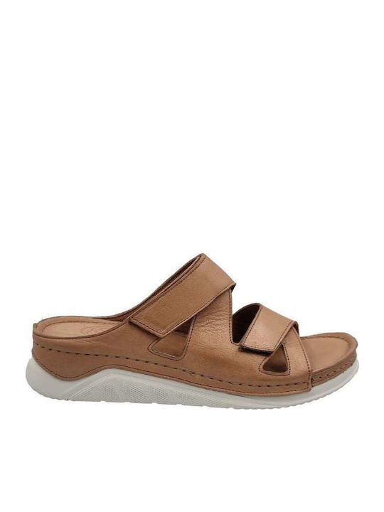 Anatomic Women's Leather Platform Wedge Sandals Tabac Brown