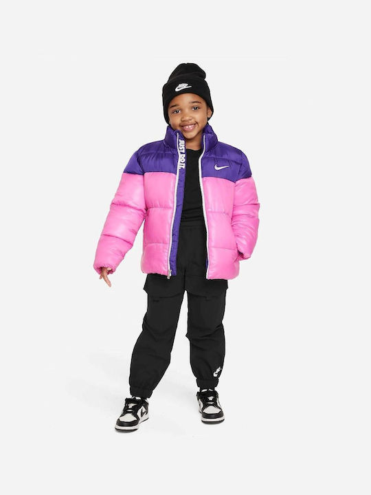 Kinder Sportjacke Kurz mit Kapuze Rosa