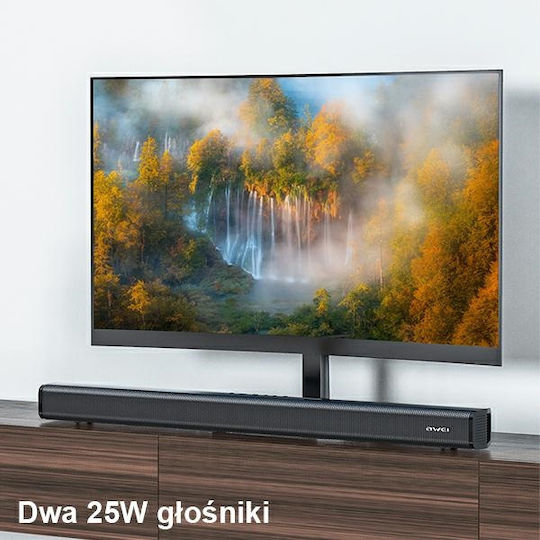 Awei Y999 Soundbar 2.0 Bluetooth και HDMI 50W με Τηλεχειριστήριο Μαύρο