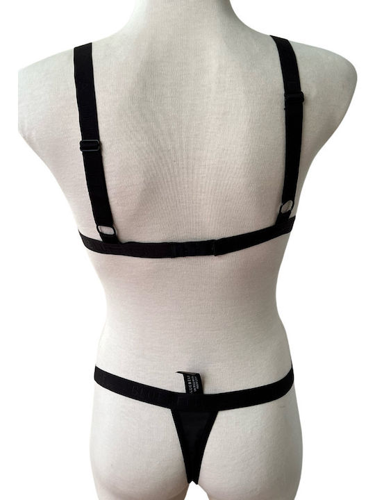 Bluebella Dantelat Set de Lenjerie cu Șir de caractere Negru