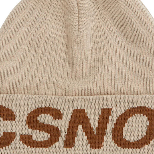 Gambol Pom Pom Beanie Unisex Beanie Gestrickt in Beige Farbe