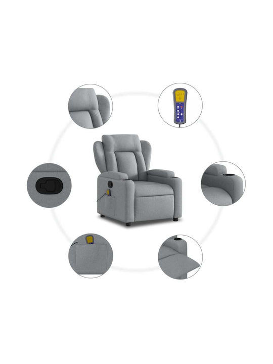 Πολυθρόνα Relax Massage με Υποπόδιο Ανοιχτό Γκρι 77x94.5x100cm