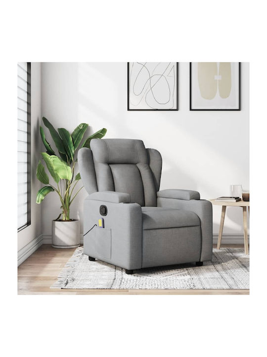 Πολυθρόνα Relax Massage με Υποπόδιο Ανοιχτό Γκρι 77x94.5x100cm