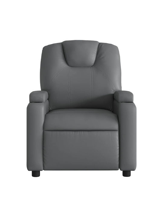 Πολυθρόνα Relax Massage με Υποπόδιο από Δερματίνη Γκρι 74x88x97cm