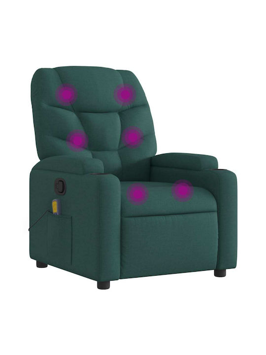 Relax Armchair Massage with Footstool Dark Green 74x89x100cm
