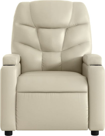 Relaxsessel Friseurwaschbecken mit Fußhocker aus Kunstleder Cream 74x89x100cm