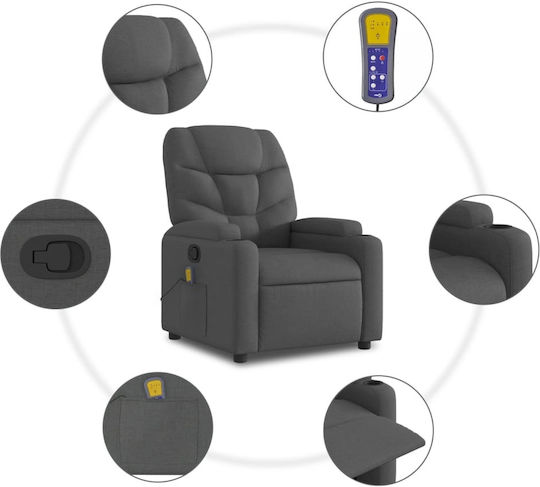 Relaxsessel Friseurwaschbecken mit Fußhocker Dark Grey 74x89x100cm