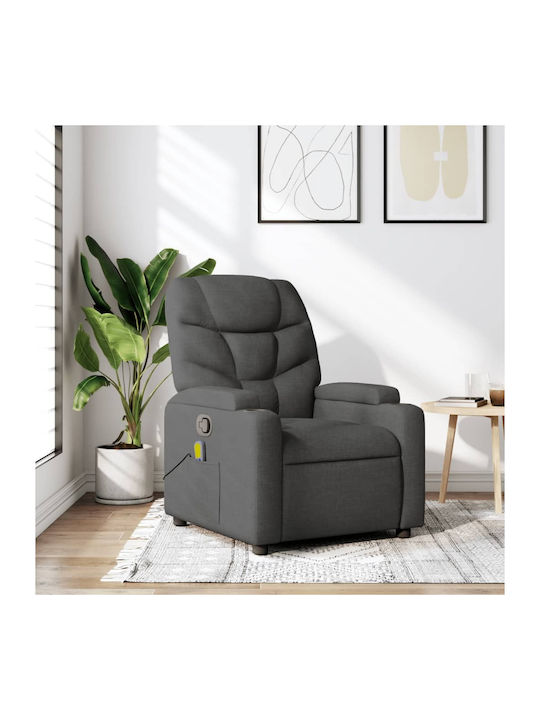 Fotoliu Relax Masaj cu Puf Gri închis 74x89x100cm