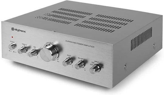 Skytronic Surround Power Amplifier Power Amplifier Hi-Fi Amplifier Stereo 200W/8Ω 103.311 Silver