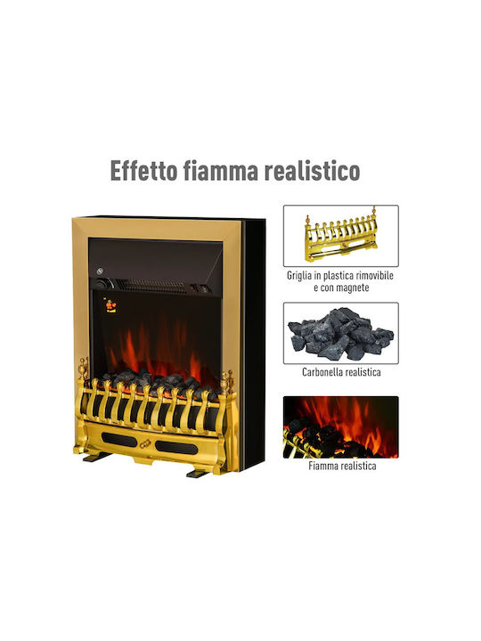HomCom Επιδαπέδιο Ηλεκτρικό Τζάκι 2000W 48.2x59.2cm