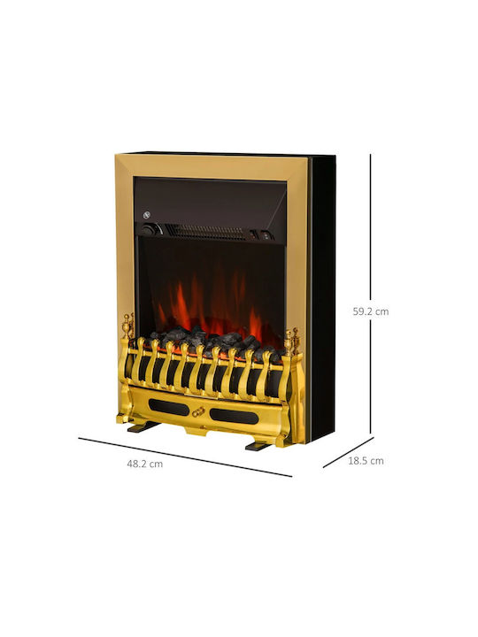 HomCom Επιδαπέδιο Ηλεκτρικό Τζάκι 2000W 48.2x59.2cm