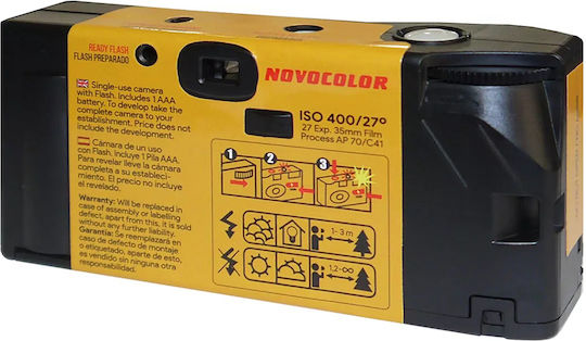 Novocolor Flash 27 Exp Φωτογραφική Μηχανή μιας Χρήσης Yellow