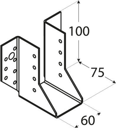 Showood Beam Shoe for Pergola made of Wood 10x6cm 1pcs