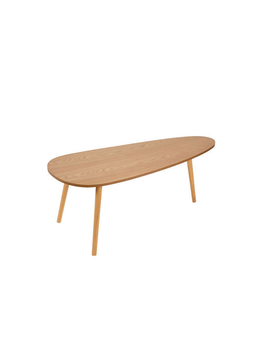 Oval Coffee Table from Solid Wood Ecru 2pcs L120xW50xH45cm.