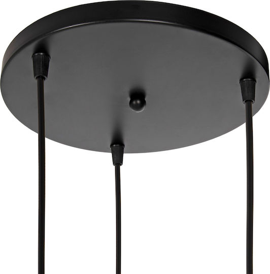 HomeMarkt Κρεμαστό Φωτιστικό Μαύρο με Ντουί E27 23x23x124εκ.