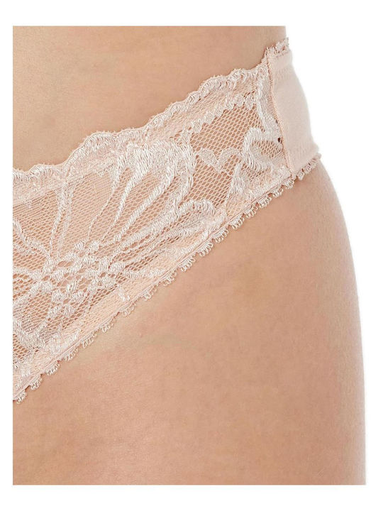 Γυναικείο String με Δαντέλα Ροζ