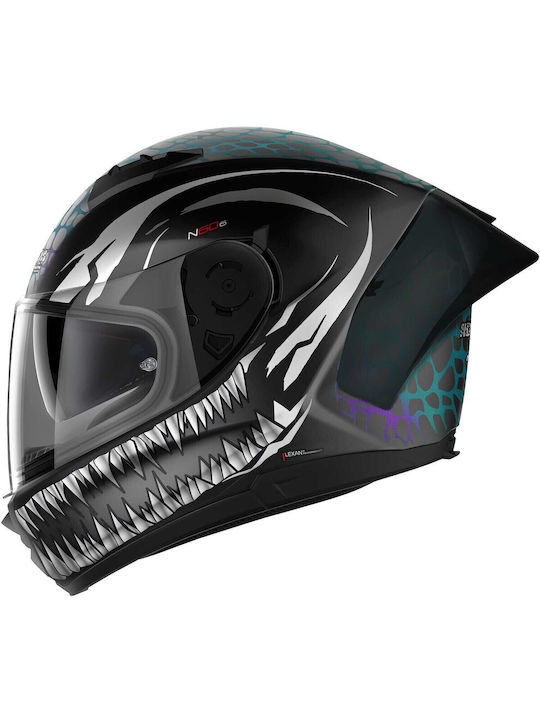 Nolan N60-6 Sport Ravenous Full Face с Sun Visor ECE 22.06 Flat Black / White / Black 28 Nolan N60-6 Sport Ravenous Full Face с Sun Visor ECE 22.06 Flat Black / White / Black 28