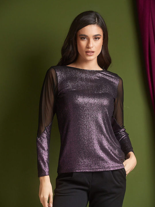 Boutique Women's Blouse Long Sleeve Purple