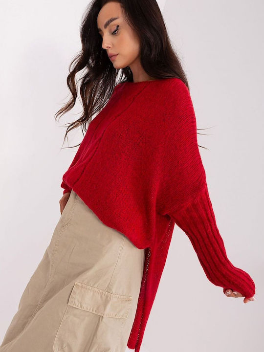 Och Bella Damen Langarm Pullover Wolle Red