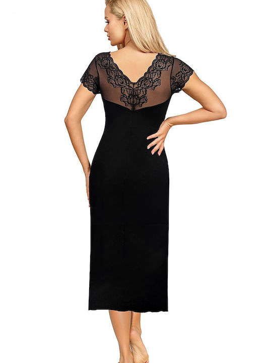 Donna Winter Women's Nightdress Black Ivana