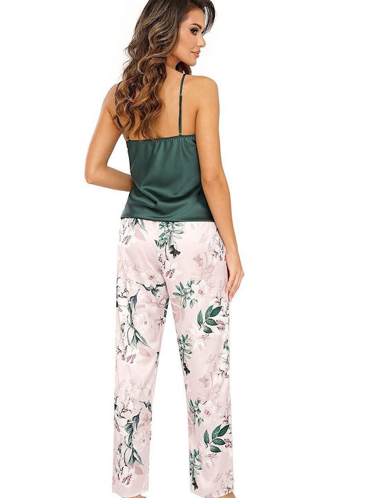 Donna De iarnă Set Pijamale pentru Femei Satin Green (Green)