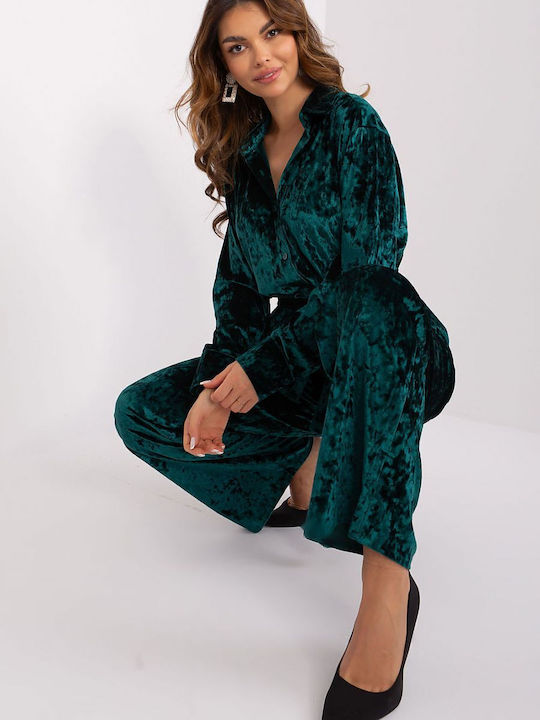 Lakerta Women's Green (Dark Green) Set with Trousers in Wide Line