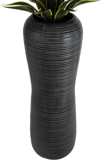 GloboStar Barrio Planter Polyester Black with Stand 40x40x122cm.