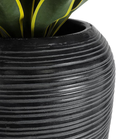 GloboStar Barrio Planter Polyester Black with Stand 40x40x122cm.