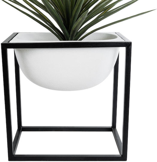 GloboStar Fiori Κασπώ Μεταλλικό Λευκό με Βάση 60x60x60εκ.