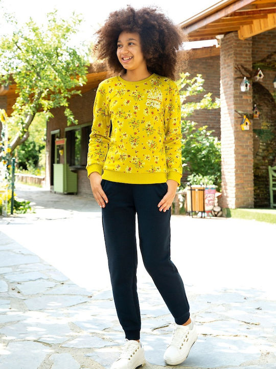 Elsima Copilăresc Set de pantaloni de trening Mustard 2buc