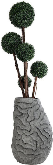 GloboStar Galicia Übertopf Polyester Gray mit Gestell 52x52x80εκ.