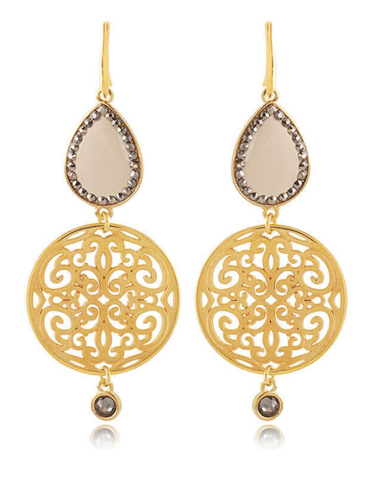 Angelo Barreta Earrings Gold Plated with Stones