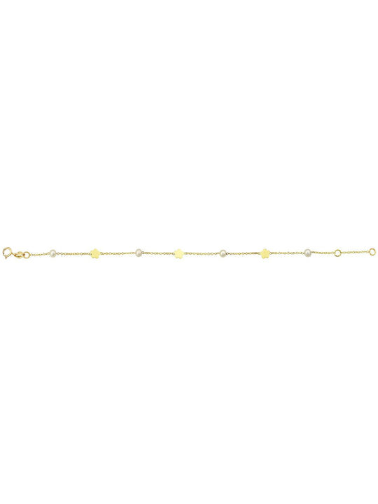 Verorama Damen Armband aus Gold 9K mit Perlen