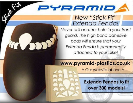Pyramid Plastics Μπροστά Λασπωτήρας Τροχού Μοτοσυκλέτας Μαύρο