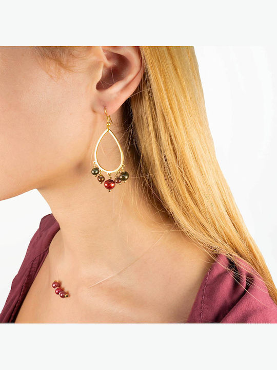 Theodora's Jewellery Ohrringe aus Stahl Vergoldet mit Perlen