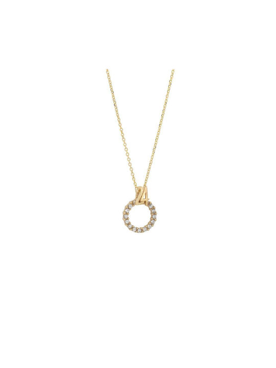 Q-Jewellery Necklace Talisman with design Star from Gold Plated Silver