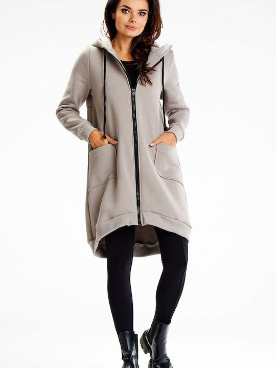 Infinite You Women's Long Hooded Cardigan Gray