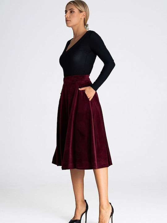 Figl Midi Skirt in Red color