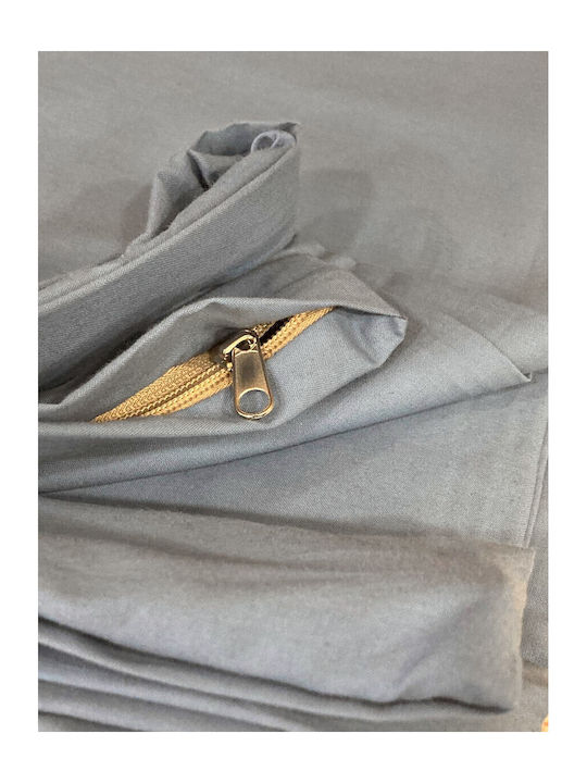 Decotelia Duvet Cover Set Cotton Queen with 2 Pillowcases 220x240 Grey