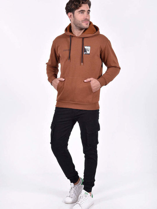 Ndc Herren Sweatshirt mit Kapuze und Taschen Orange