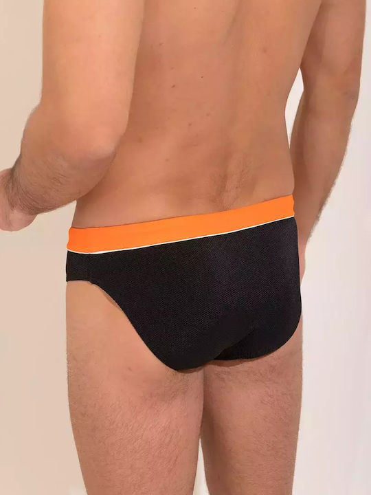 Men's Swimwear Slip Black with Patterns