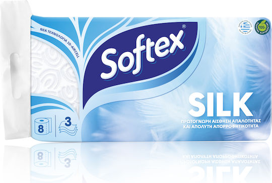 Softex Silk Toilet Paper 8 Rolls 3 Ply (95gr/Roll)