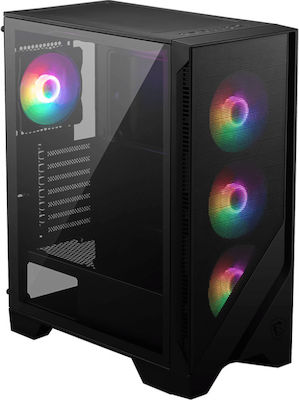 MSI MAG Forge 120A Airflow Gaming Midi Tower Computer Case with Window Panel and RGB Lighting Black